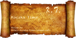 Koczka Timur névjegykártya